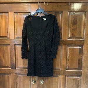 Jennifer George By Night Black Lace Cocktail Dress Size 4 Vintage LBD